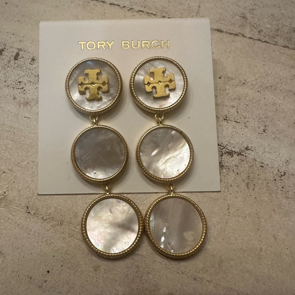 Tory Burch Gold Logo Stud Earrings